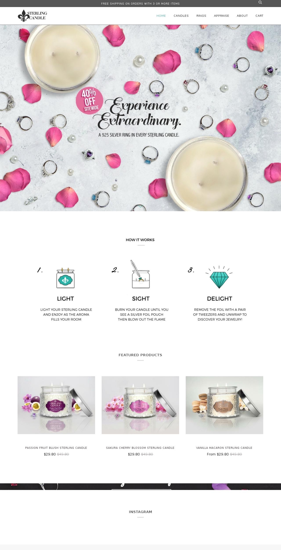 sterlingcandle.com shopify website screenshot