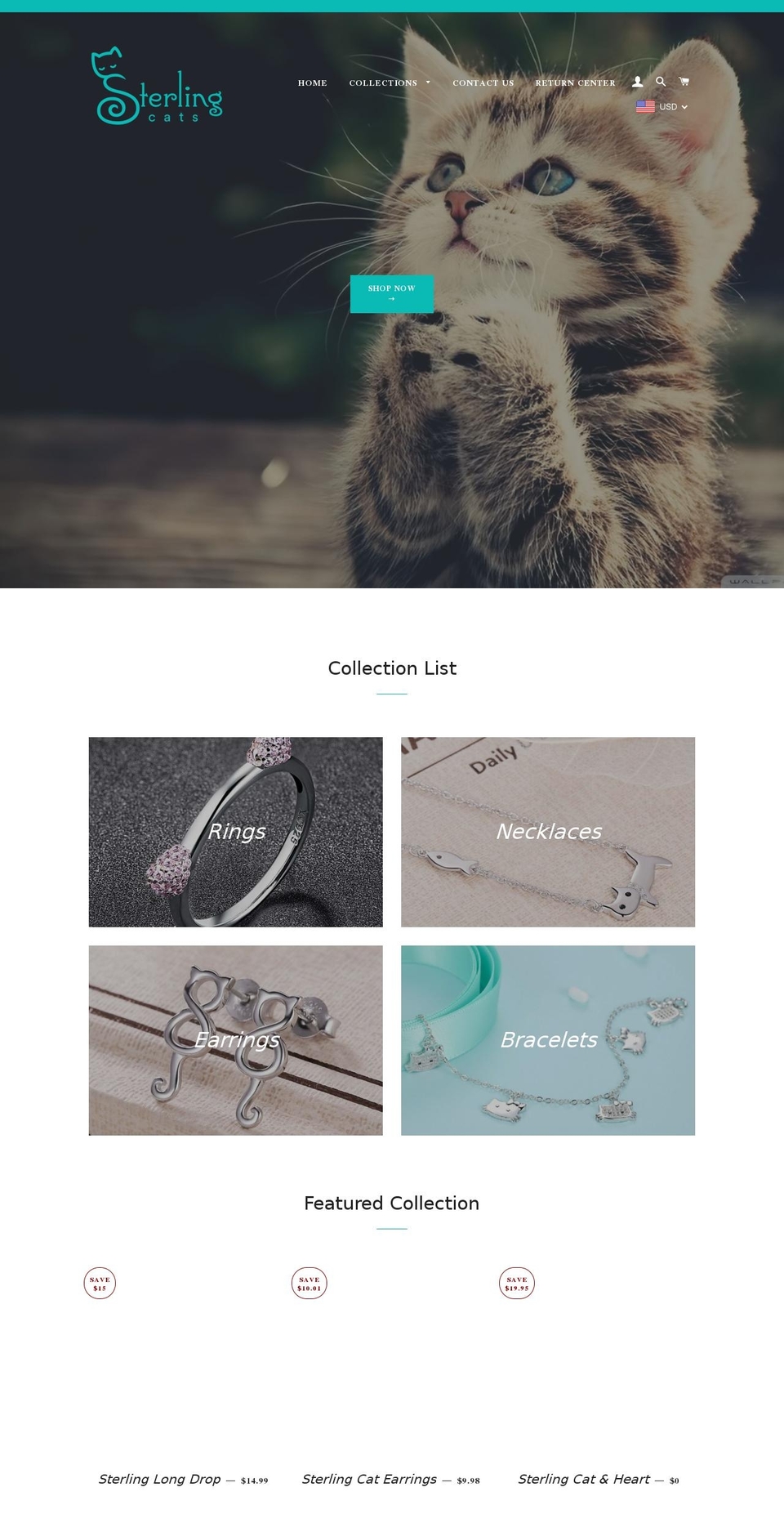 sterlingcats.com — Shopify storefront screenshot
