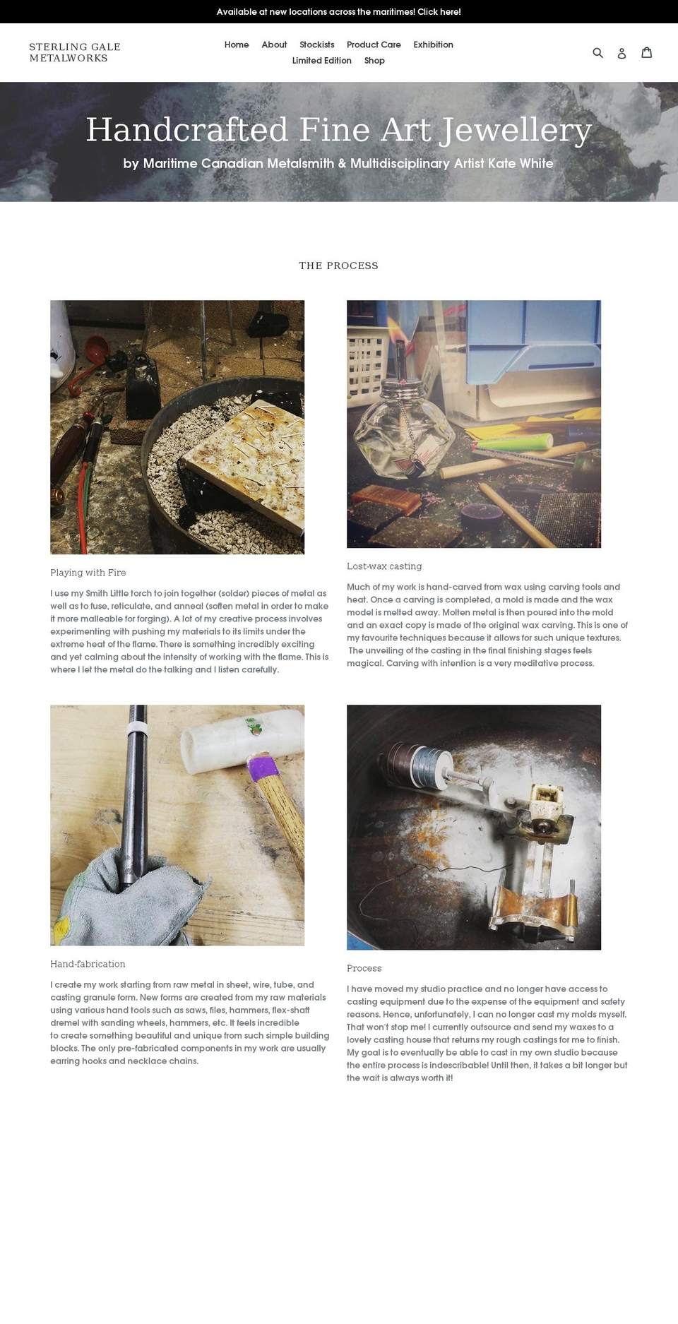 sterlinggalemetalworks.com shopify website screenshot