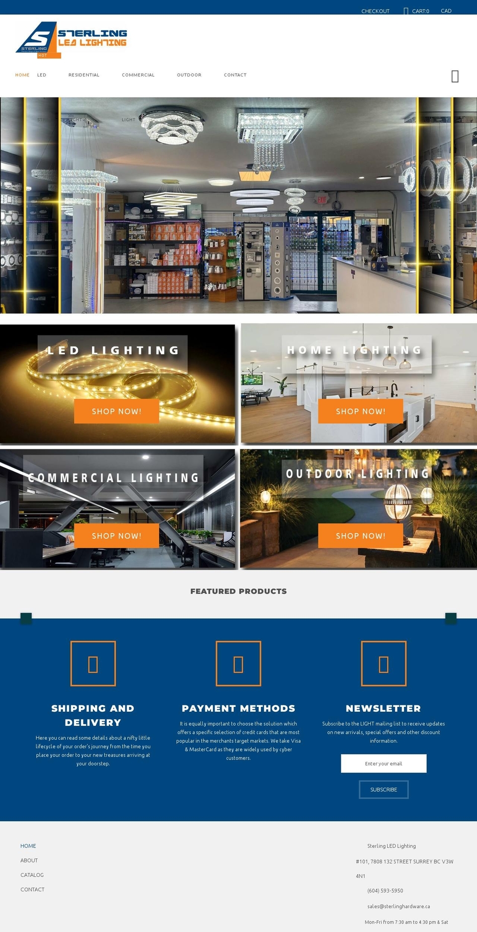 sterlingled.com shopify website screenshot