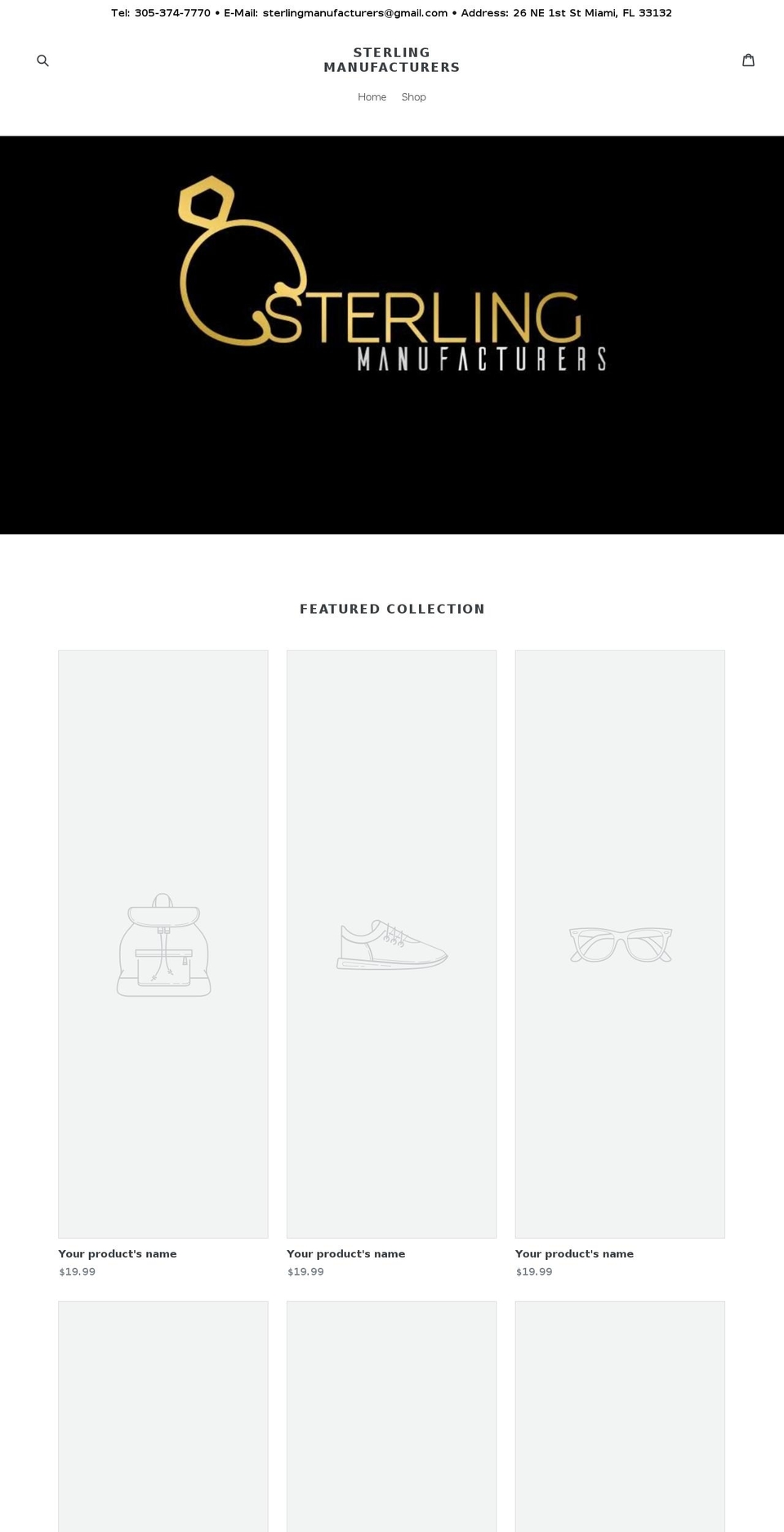 sterlingmanufacturers.com shopify website screenshot