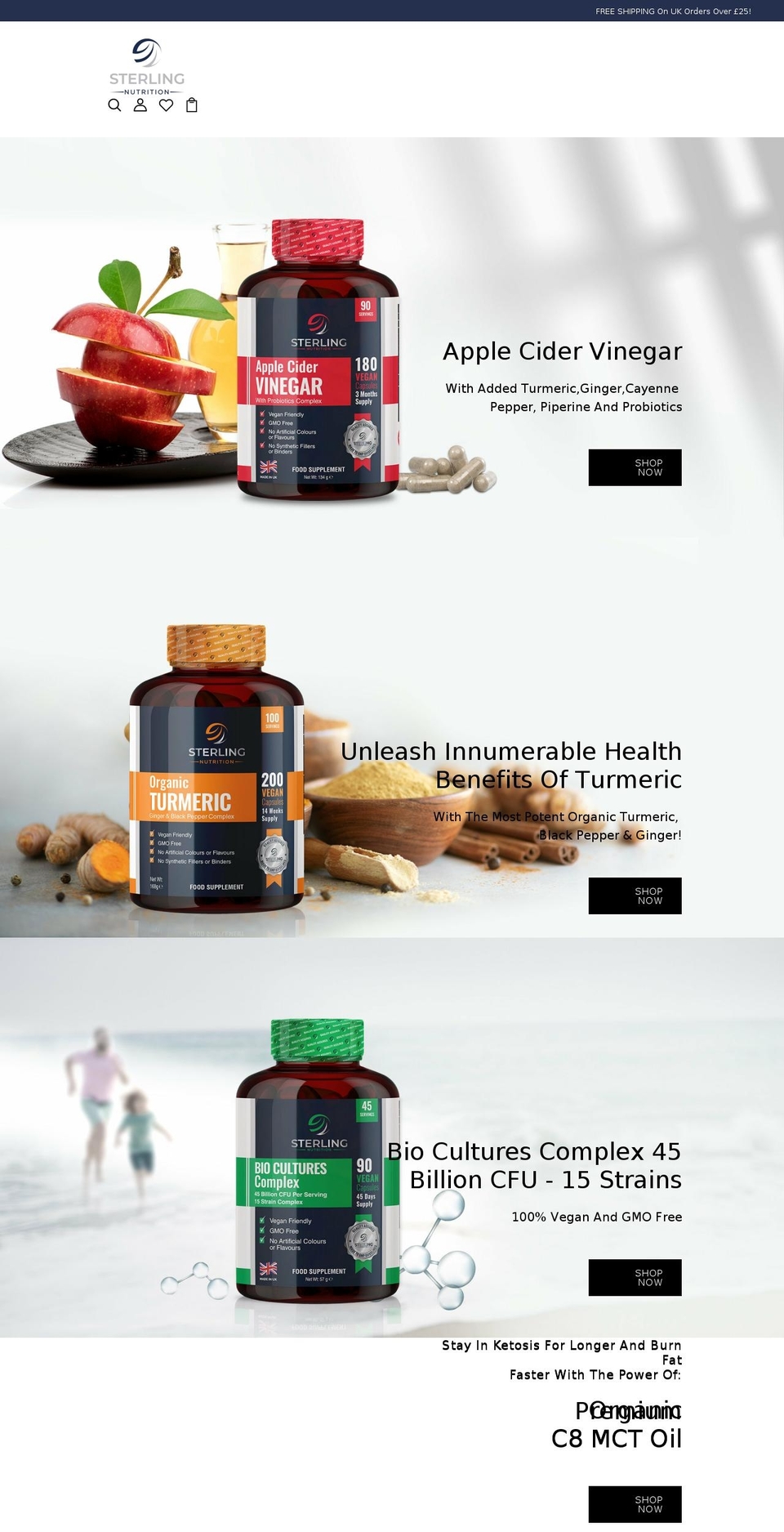 sterlingnutrition.co.uk shopify website screenshot