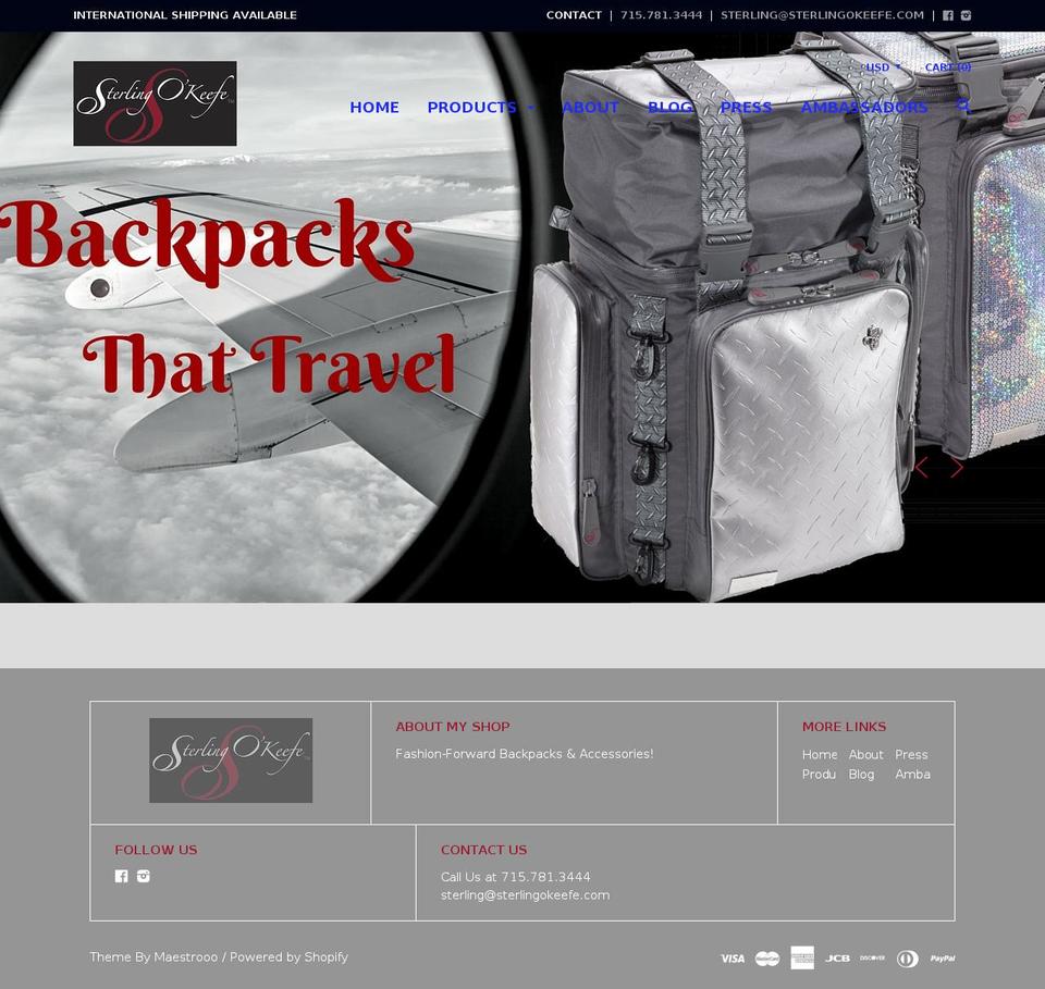 sterlingokeefe.com shopify website screenshot