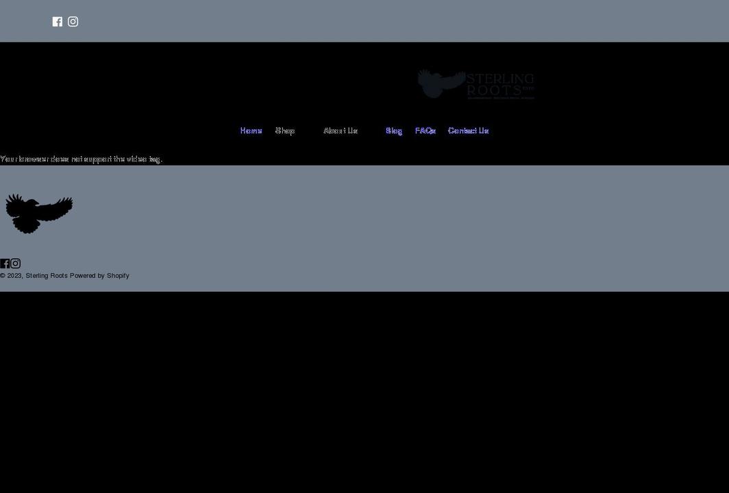 sterlingroots.com shopify website screenshot