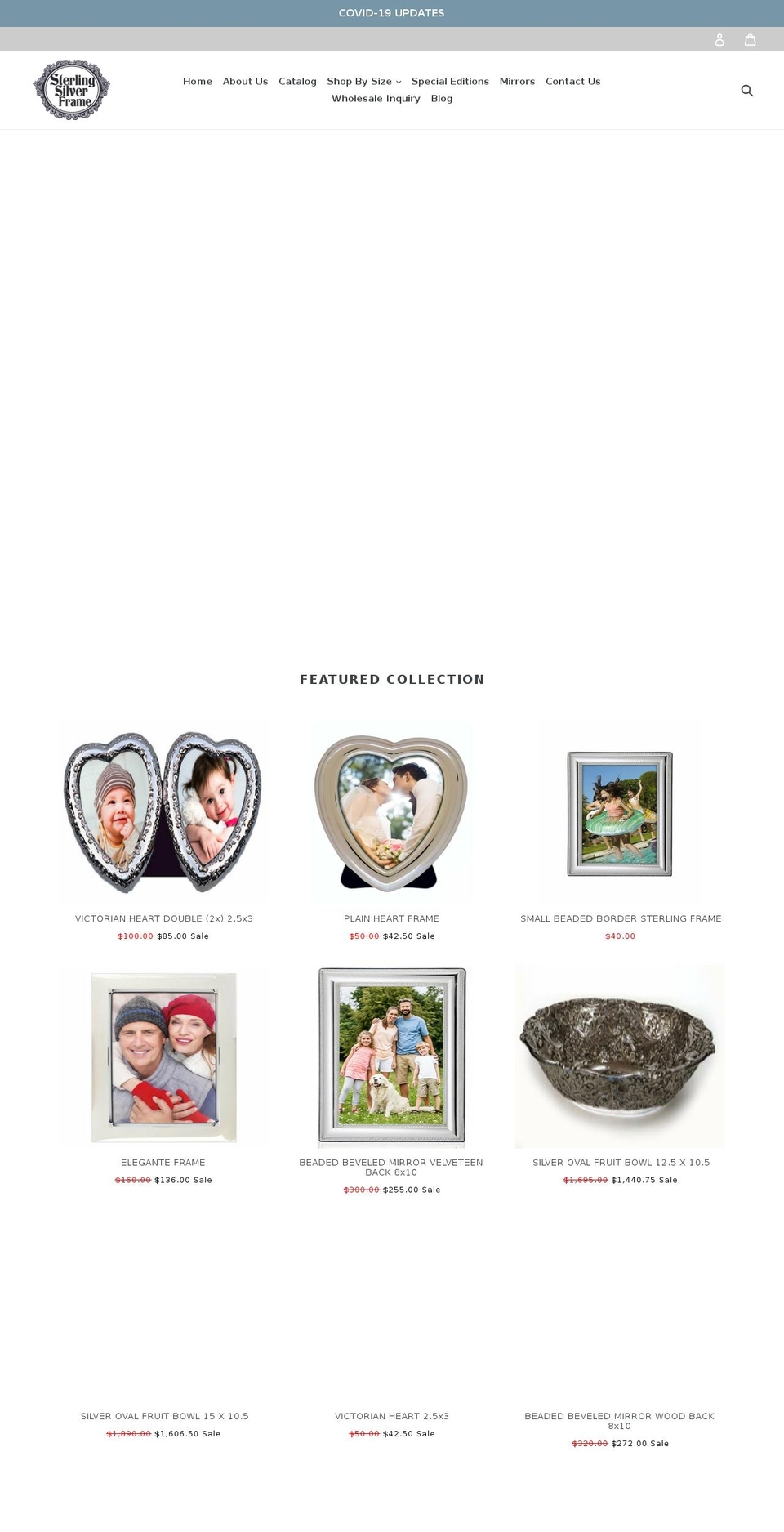 sterlingsilverframe.com shopify website screenshot