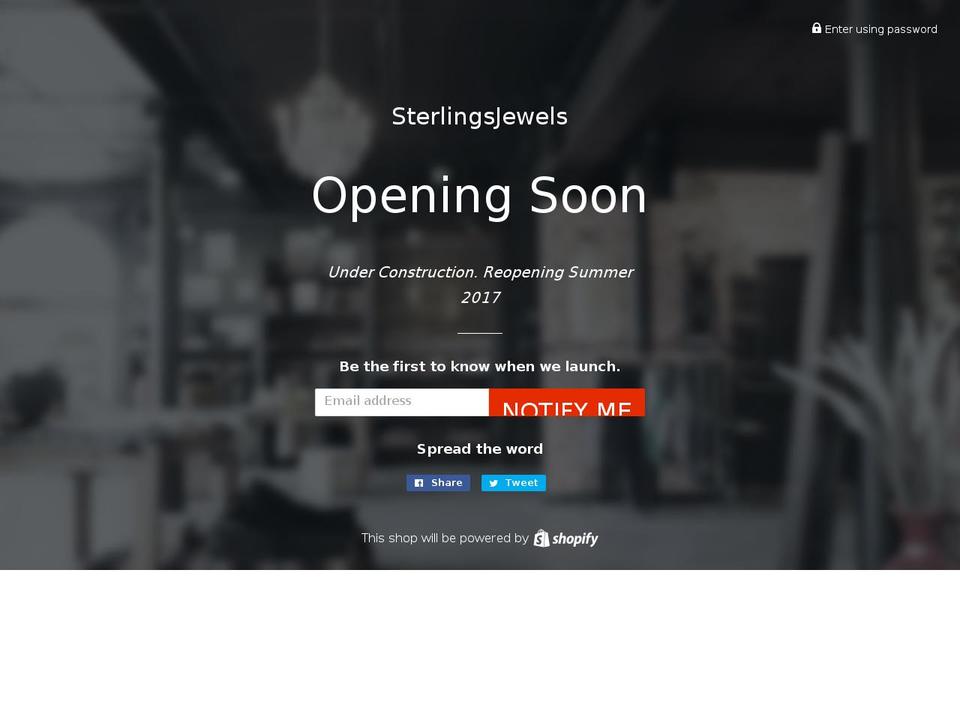 sterlingsjewels.com shopify website screenshot