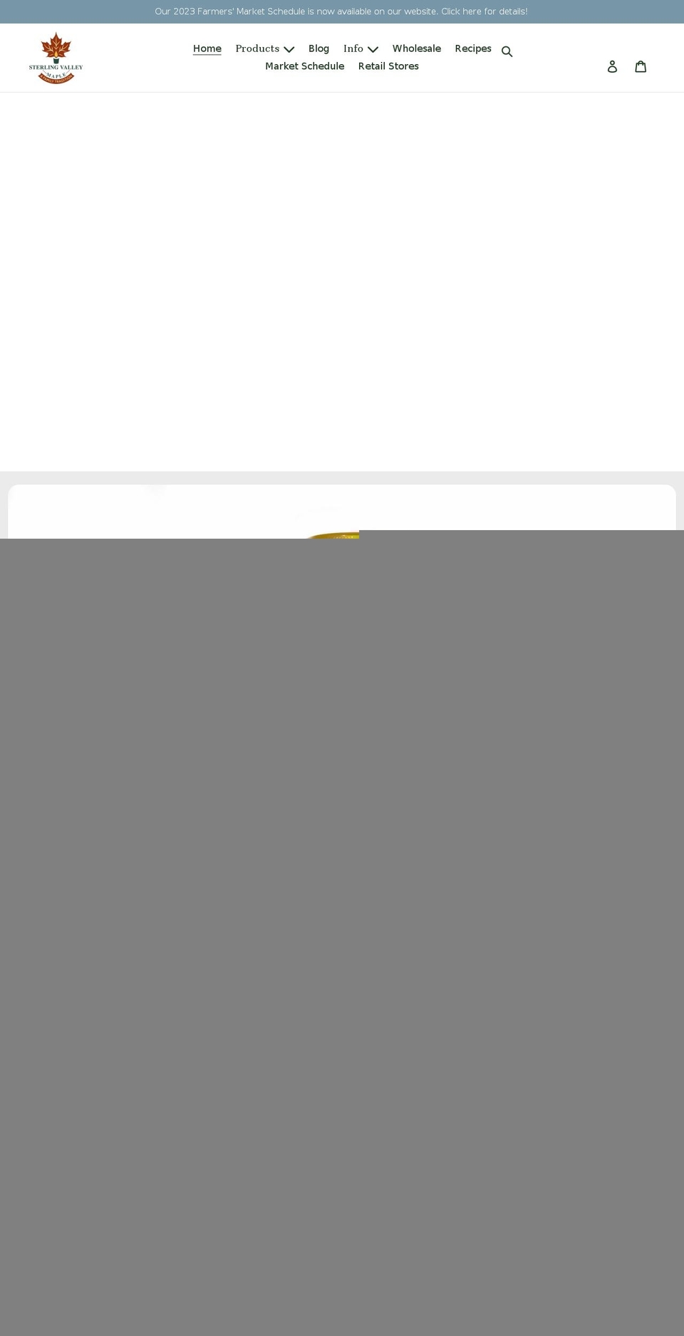 sterlingvalleymaple.com shopify website screenshot