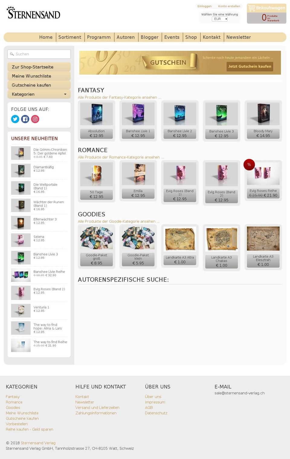 sternensand-shop.ch shopify website screenshot