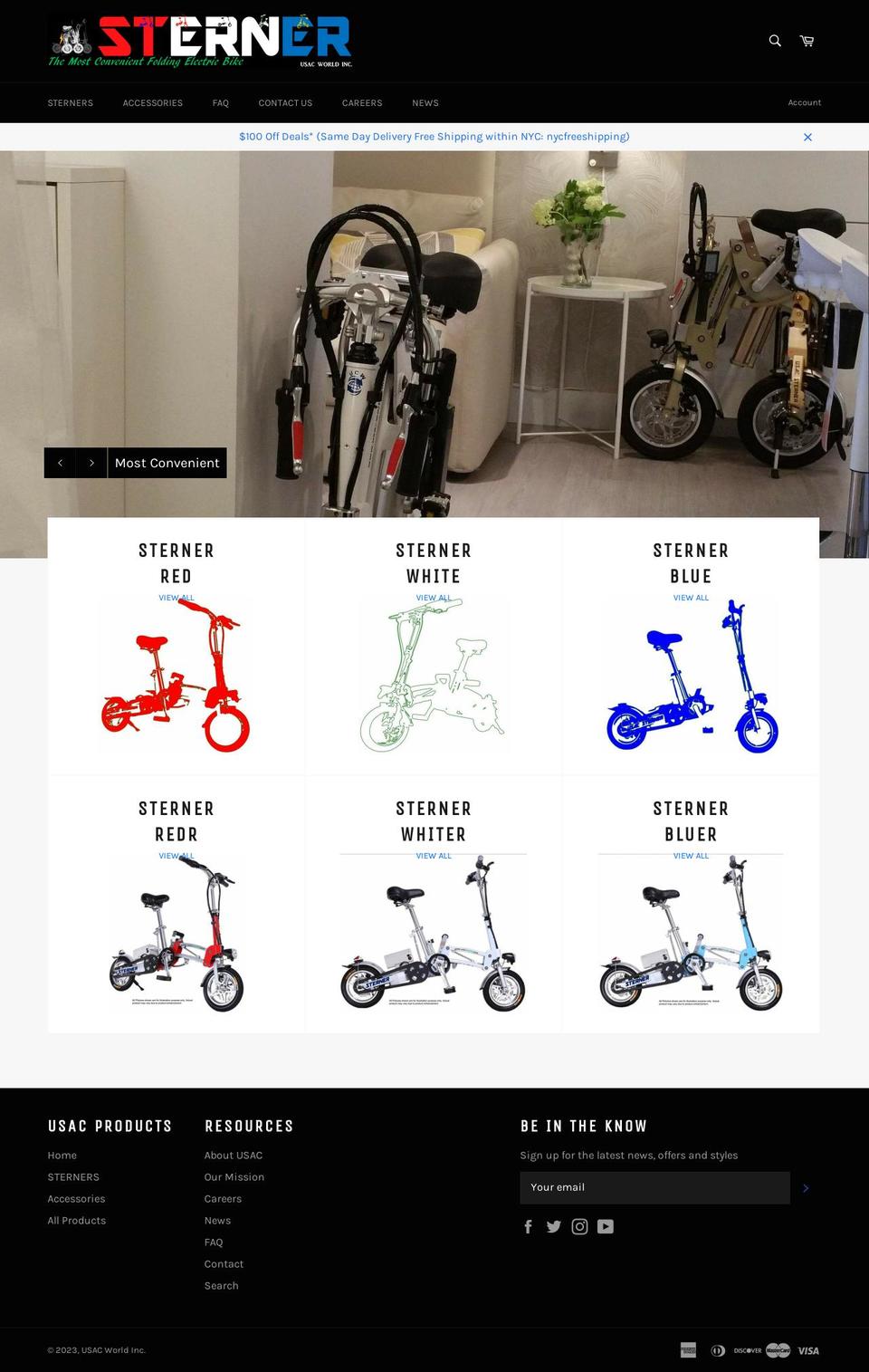 sternerbikes.com shopify website screenshot