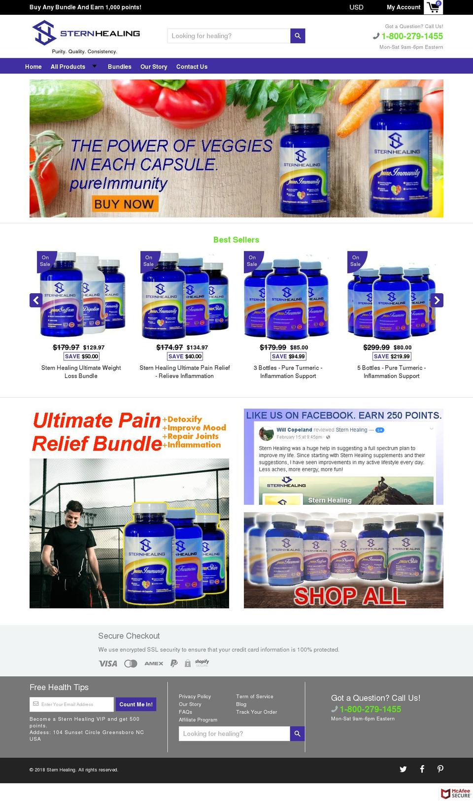 sternhealing.com shopify website screenshot
