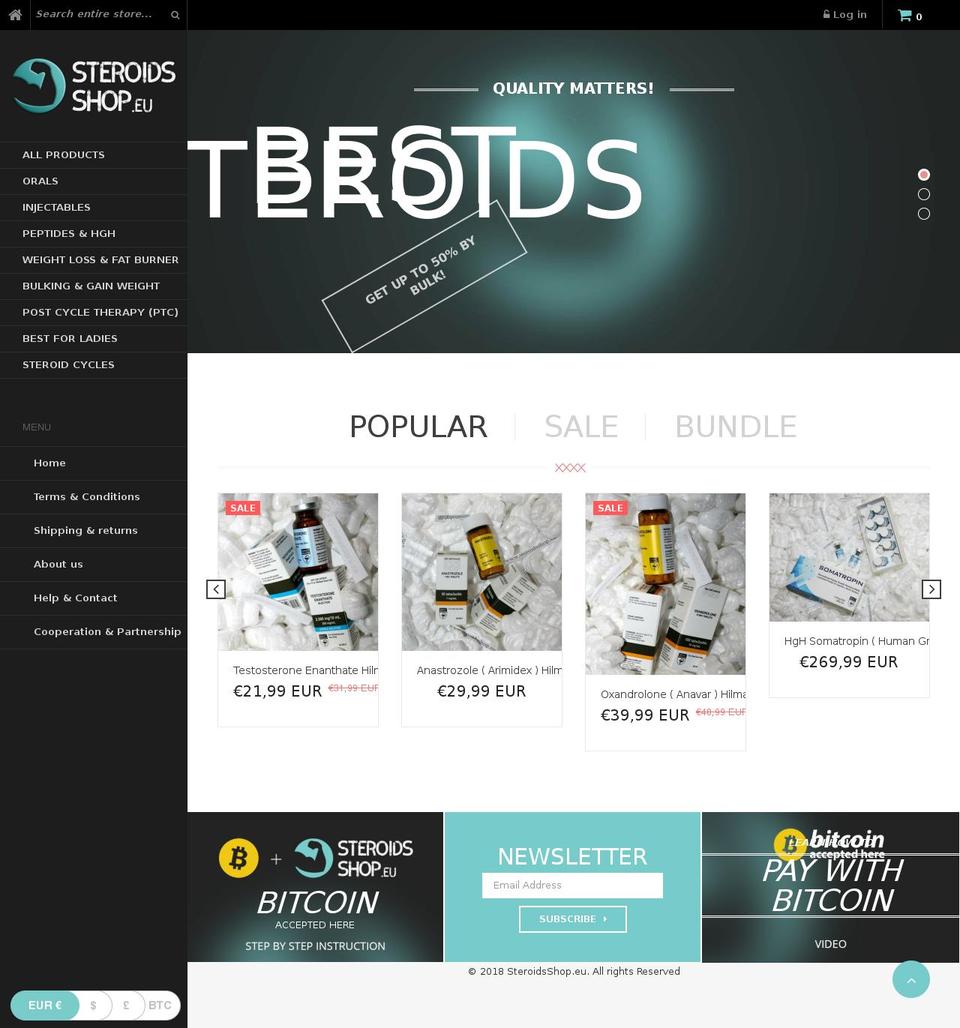 steroidsshop.eu shopify website screenshot