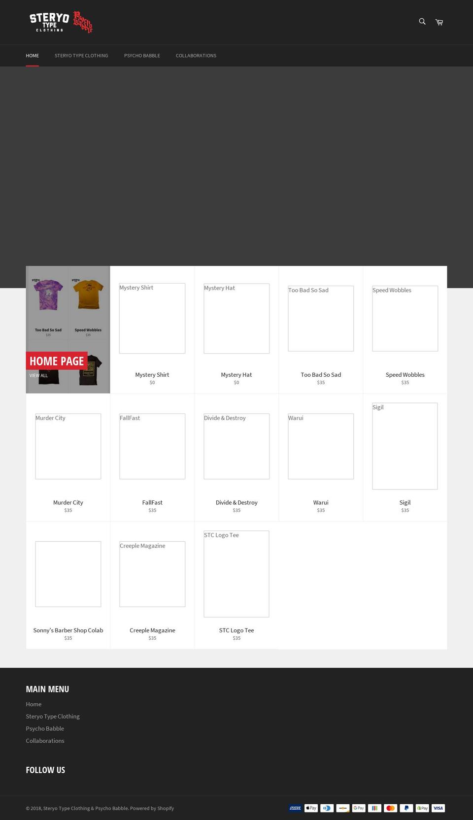 steryotypeclothing.com — Shopify storefront screenshot