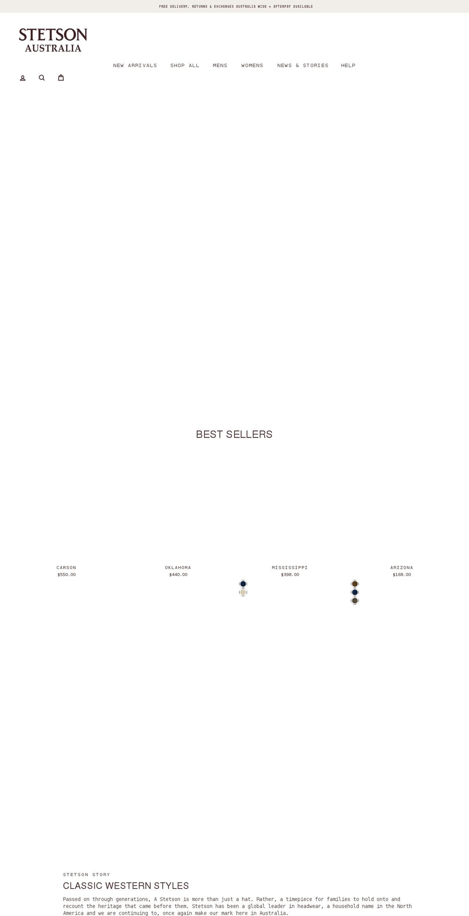 stetsonaustralia.com.au shopify website screenshot