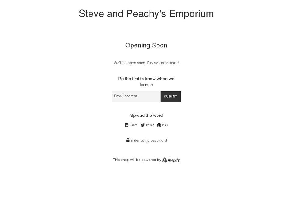 steve-and-peachys-emporium.com — Shopify storefront screenshot