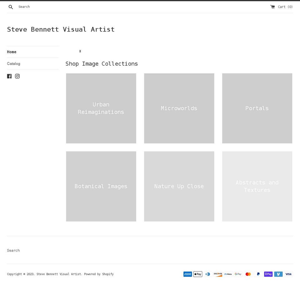 steve-bennett-visual-artist.myshopify.com shopify website screenshot