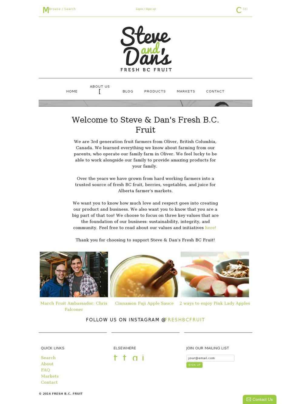steveanddans.com shopify website screenshot