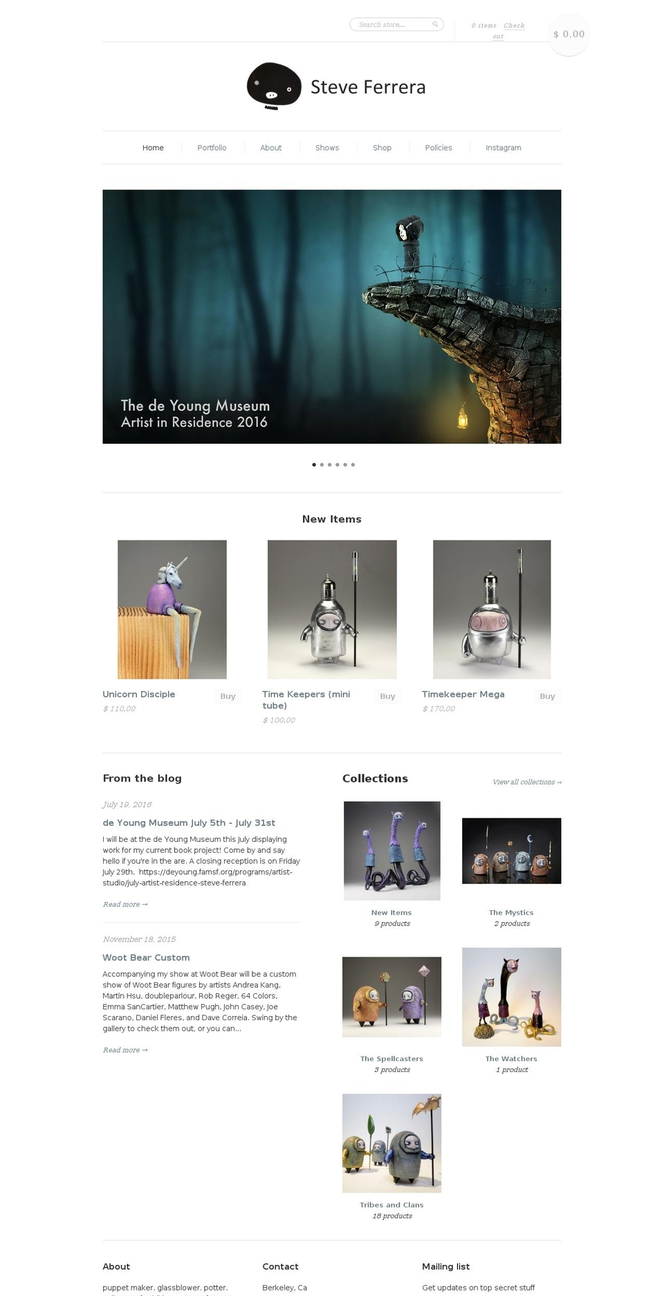 steveferrera.com shopify website screenshot