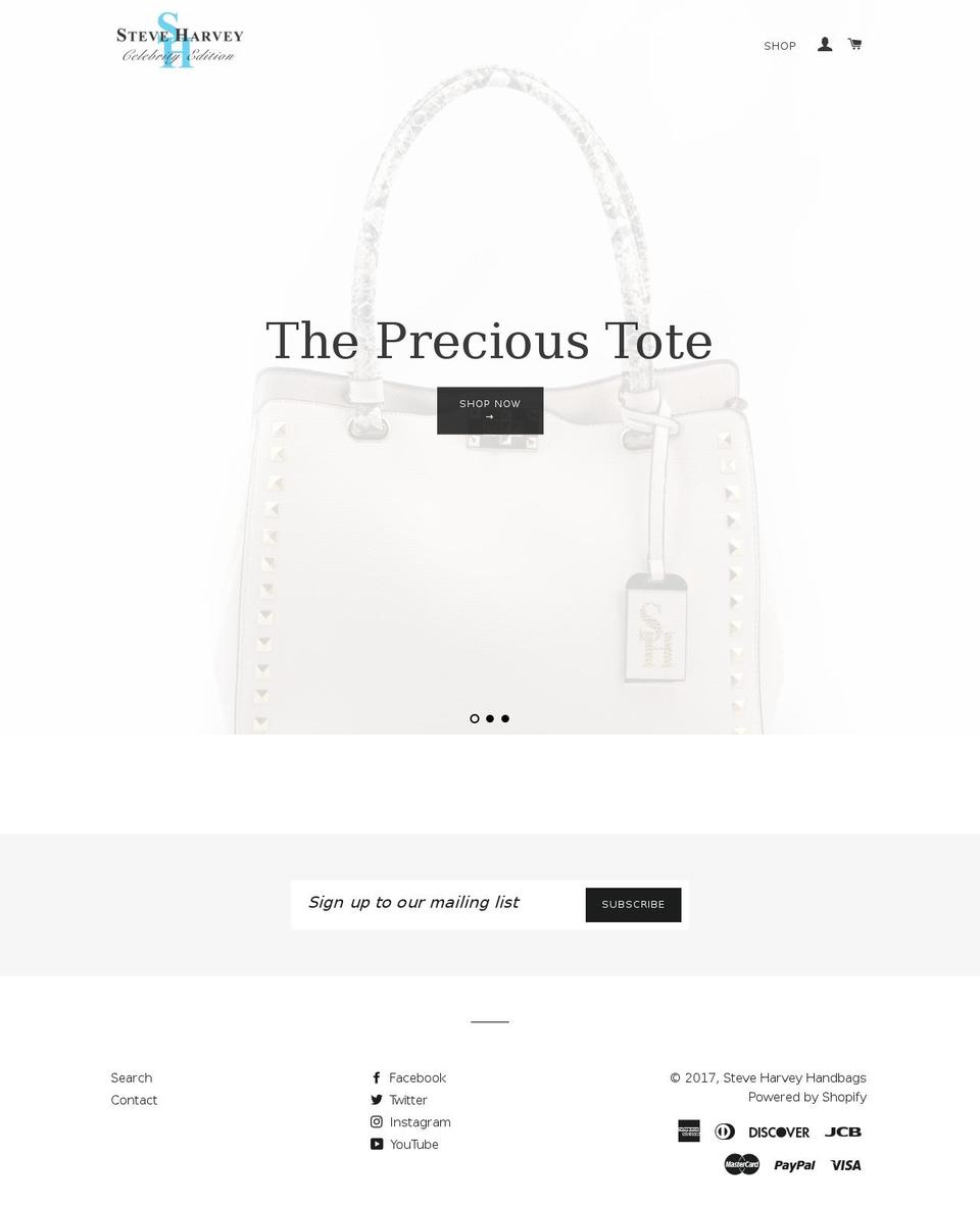 steveharveyhandbags.com shopify website screenshot
