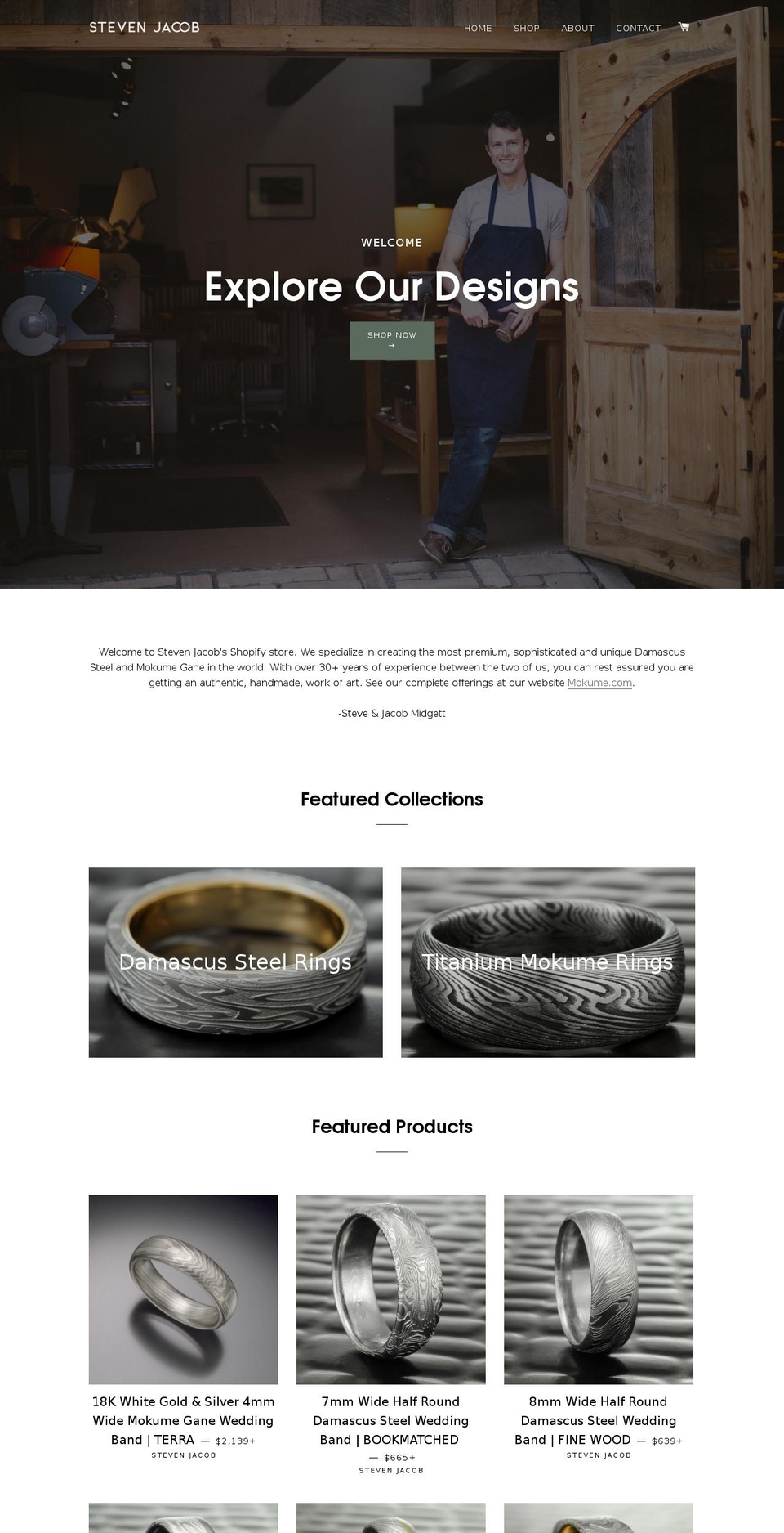 stevenjacobjewelry.com shopify website screenshot