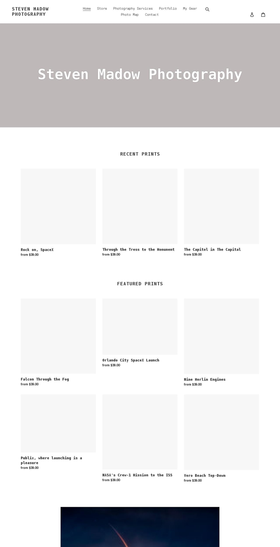 stevenmadow.com shopify website screenshot