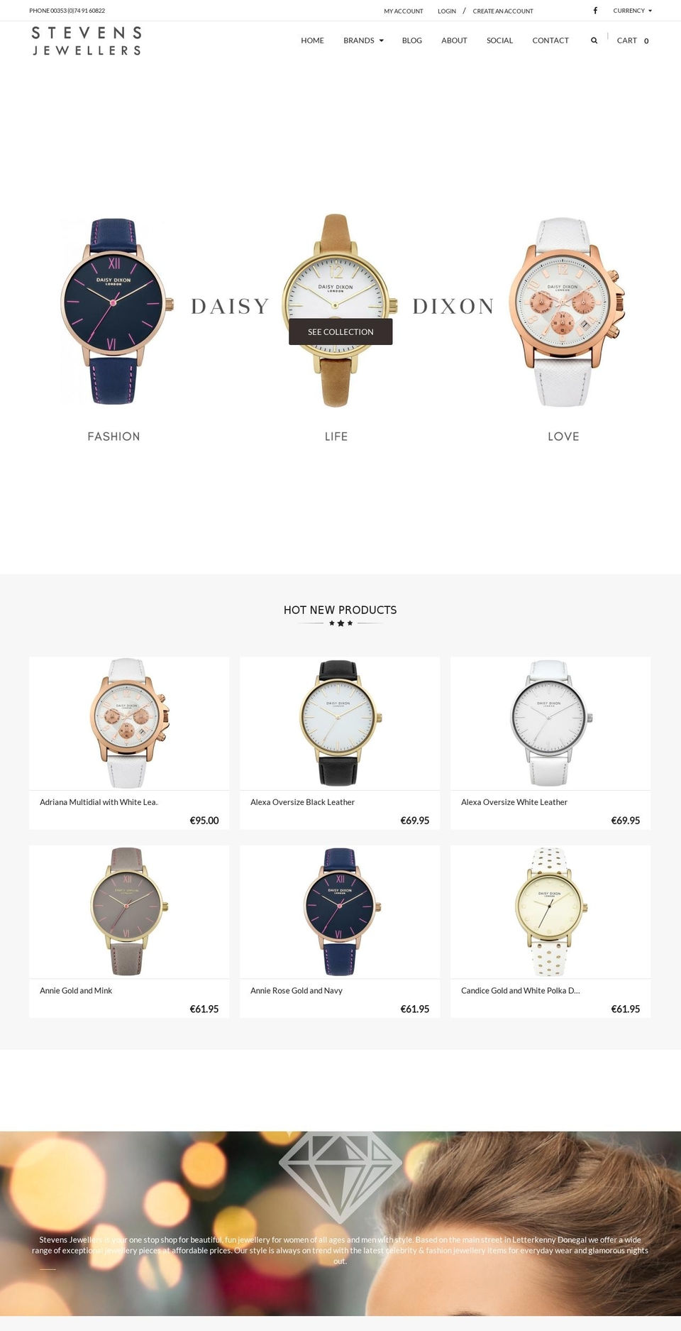 stevensjewellers.ie shopify website screenshot