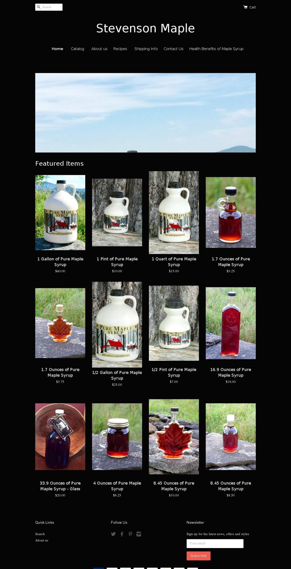 stevensonmaple.com shopify website screenshot