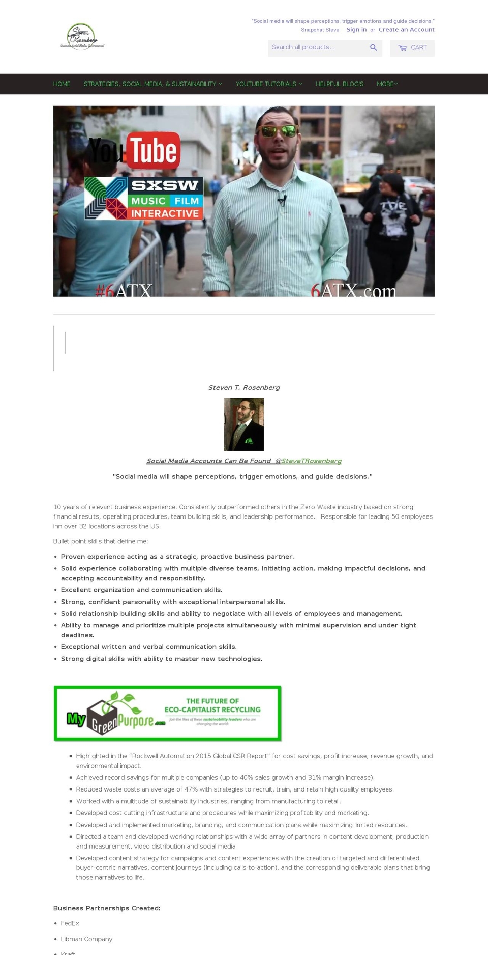 steventrosenberg.com shopify website screenshot
