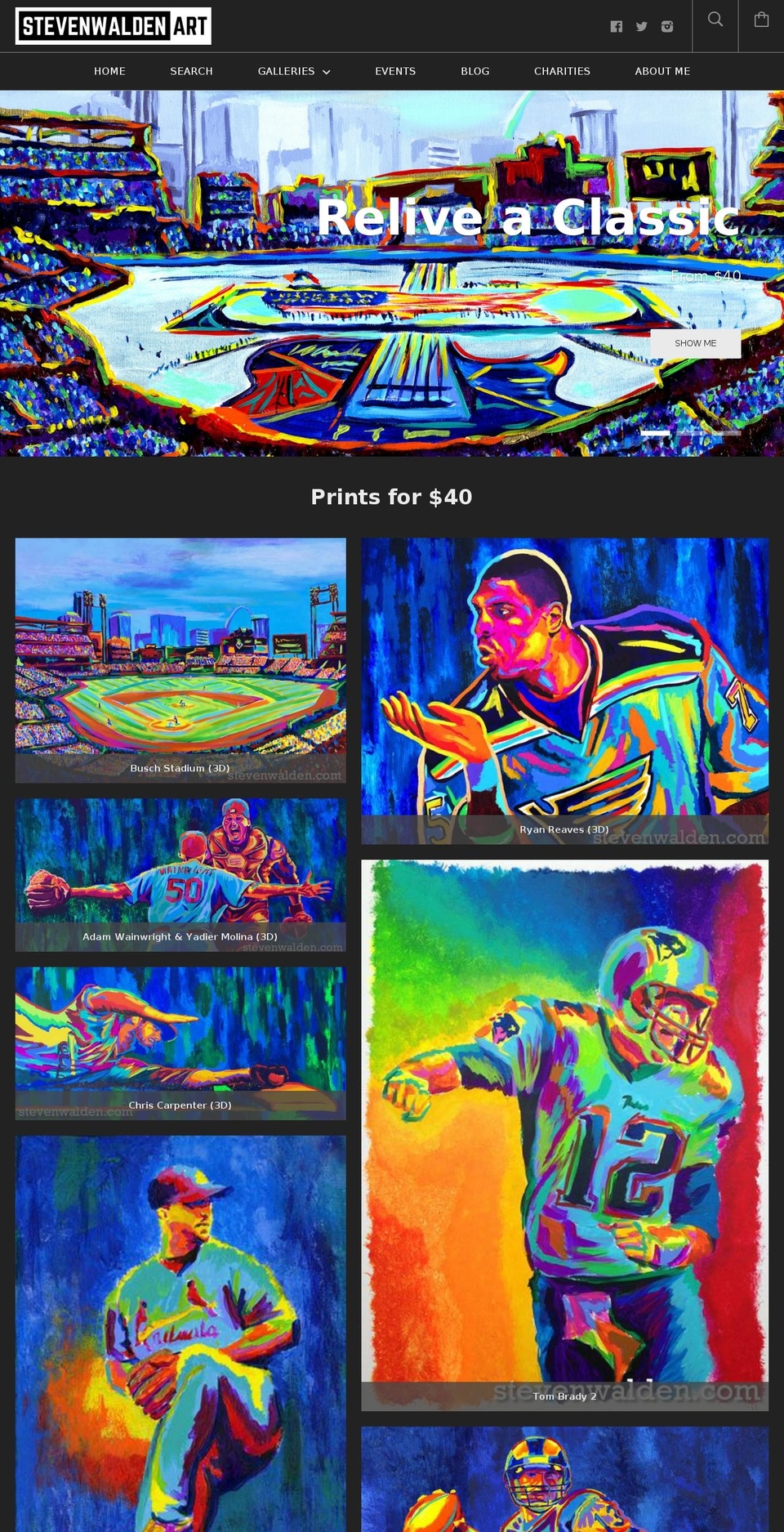 stevenwaldenart.com shopify website screenshot