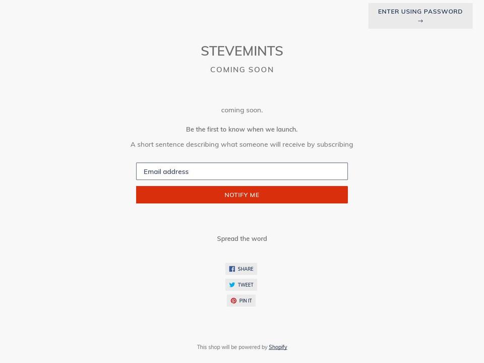 steveomints.com — Shopify storefront screenshot