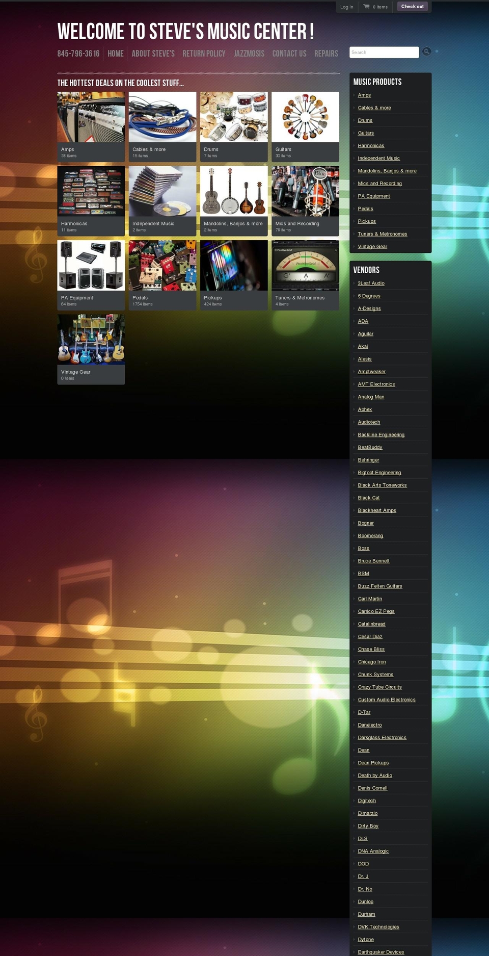 stevesmusiccenter.com shopify website screenshot