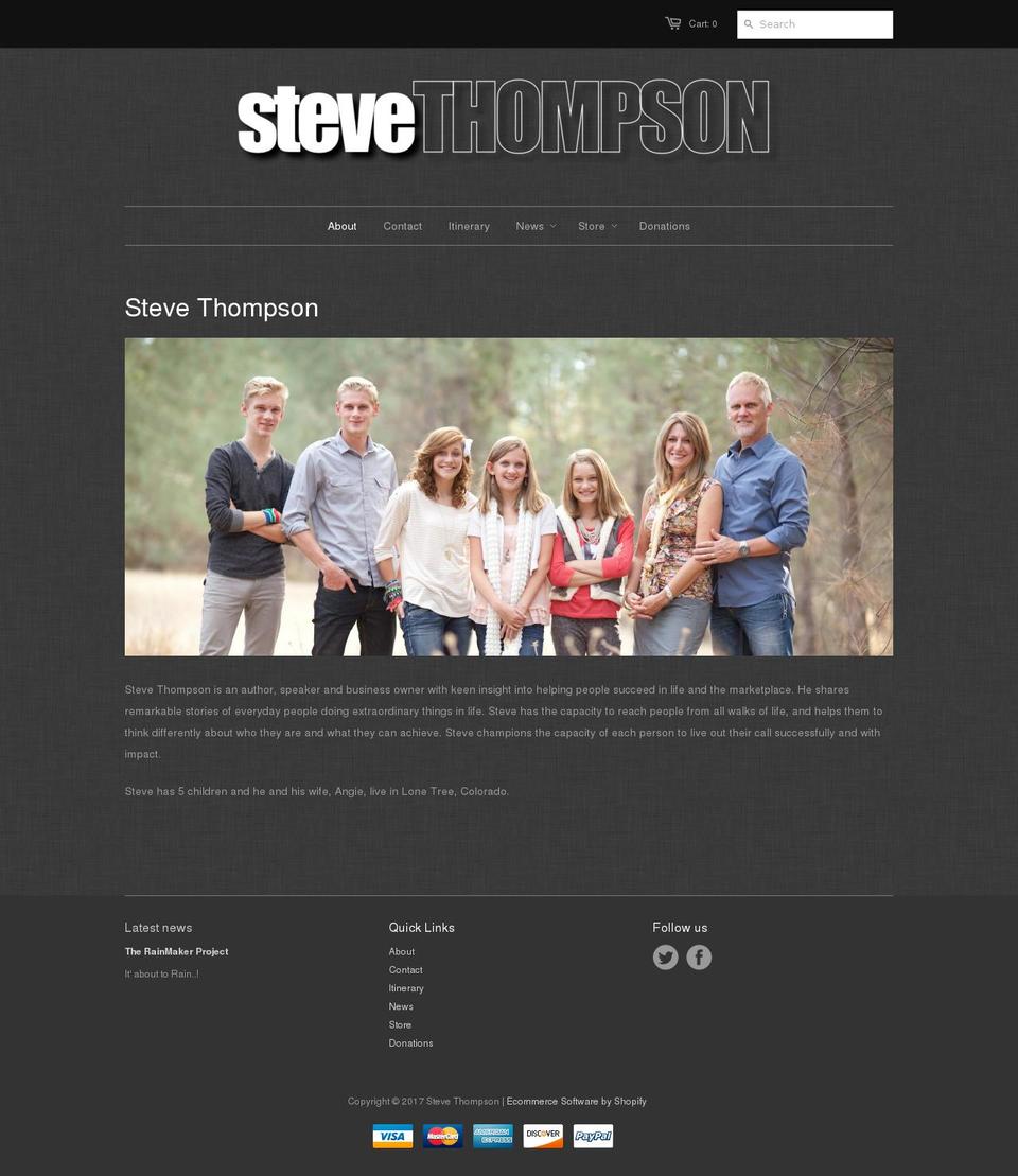 stevethompson.org shopify website screenshot