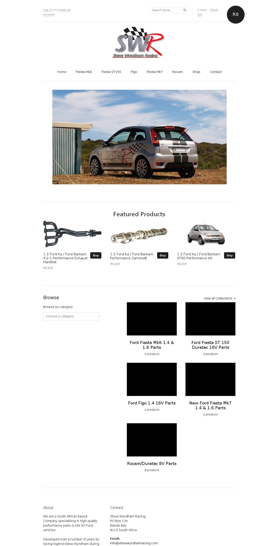 stevewyndhamracing.com shopify website screenshot