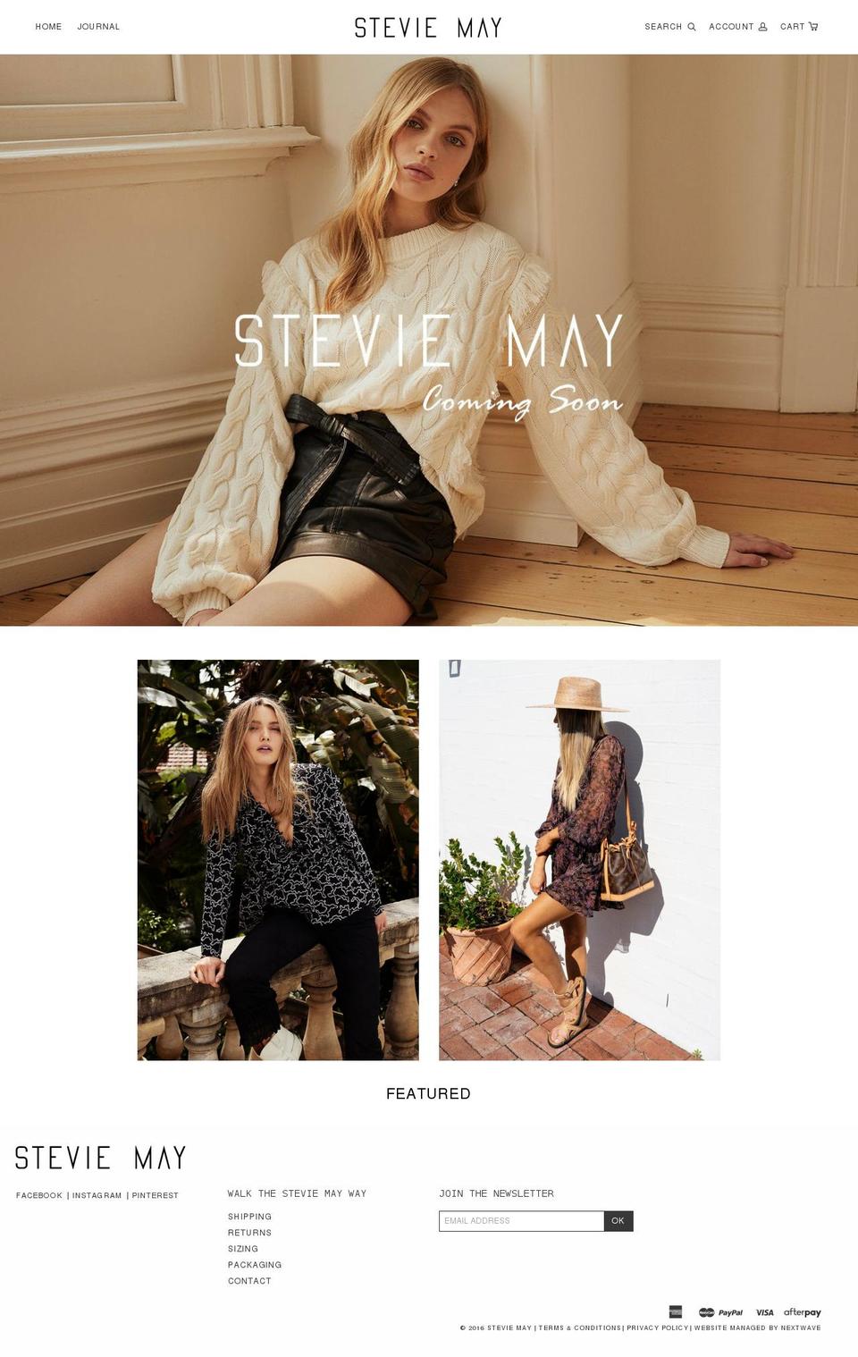 stevie-may.myshopify.com shopify website screenshot