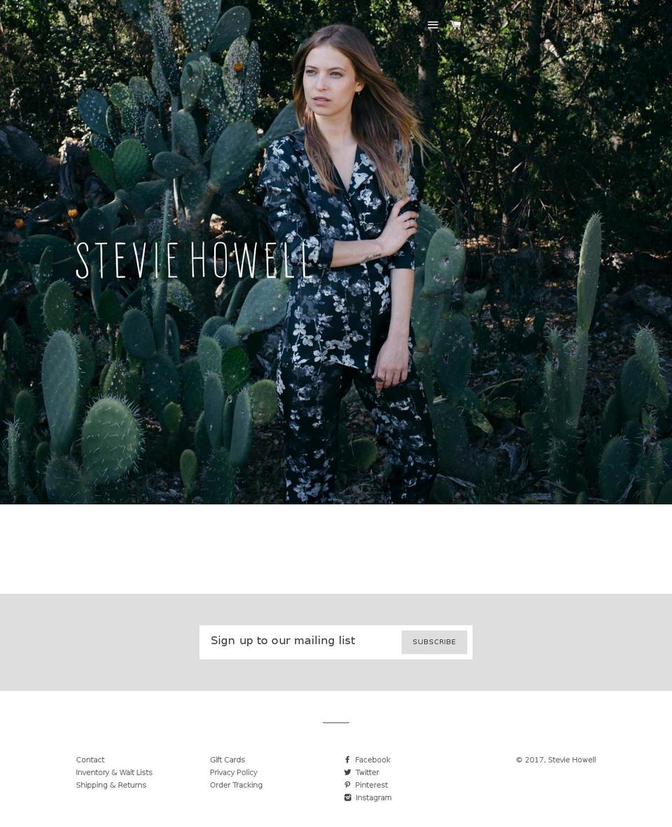steviehowell.com shopify website screenshot