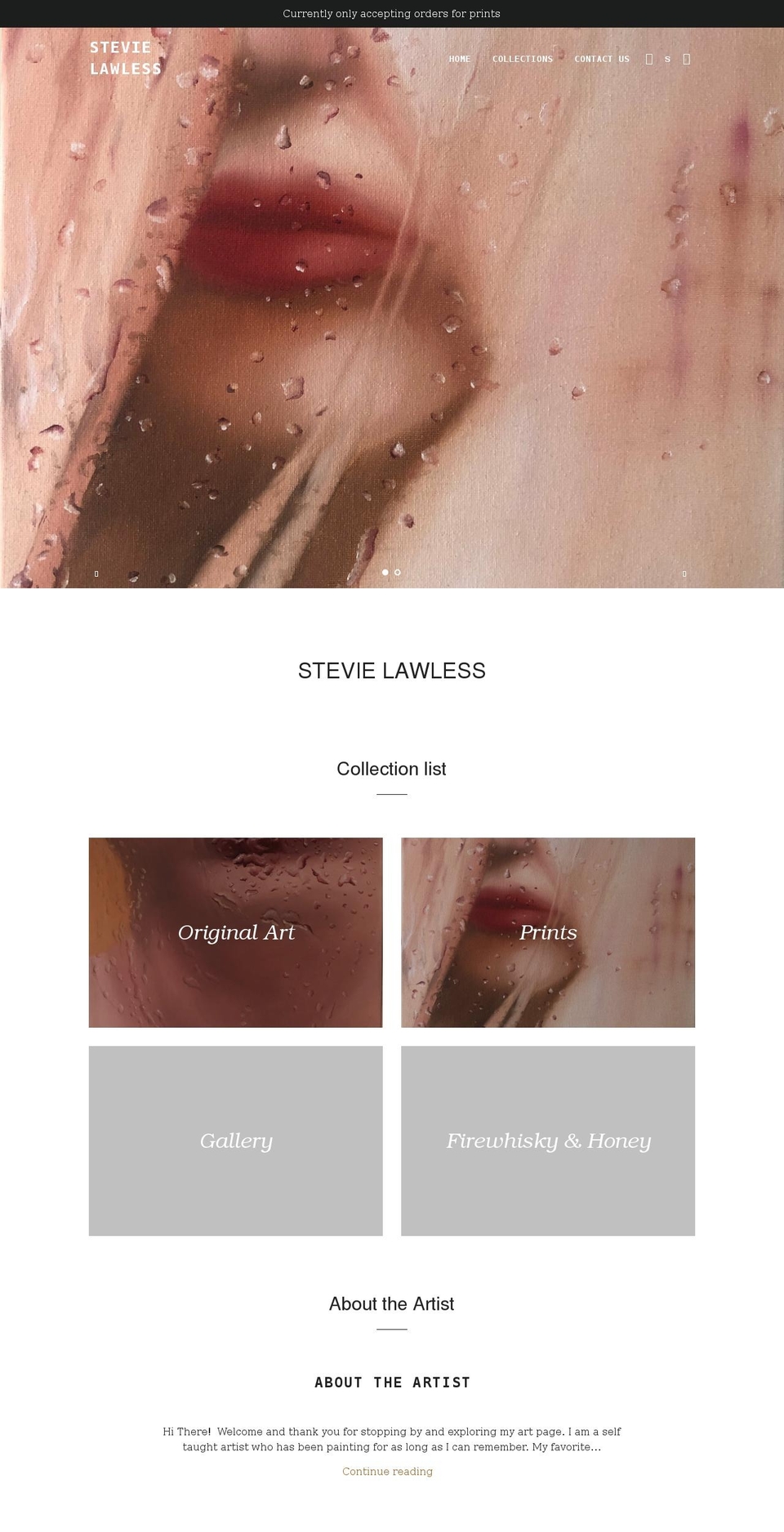 stevielawless.com shopify website screenshot