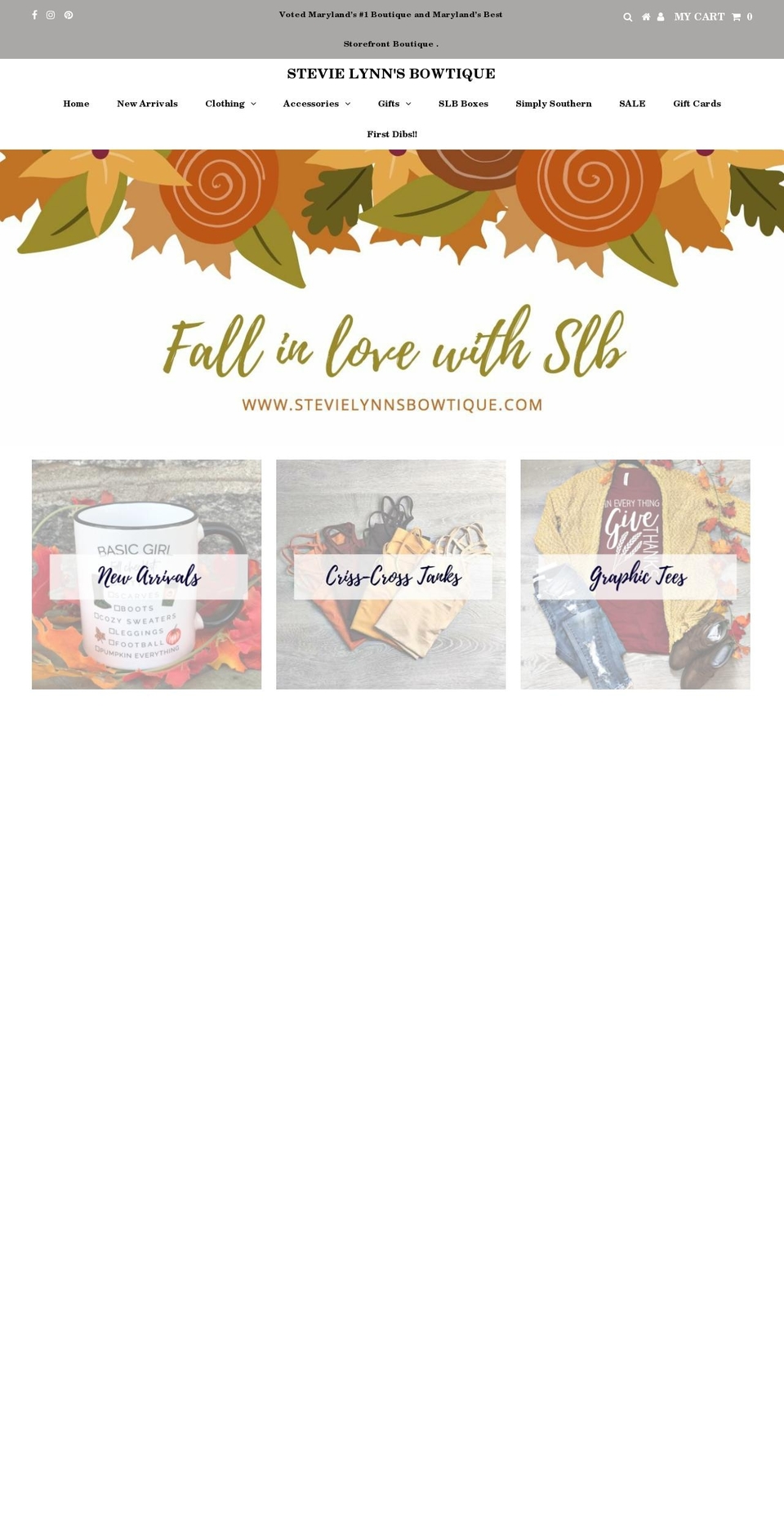 stevielynnsbowtique.com shopify website screenshot