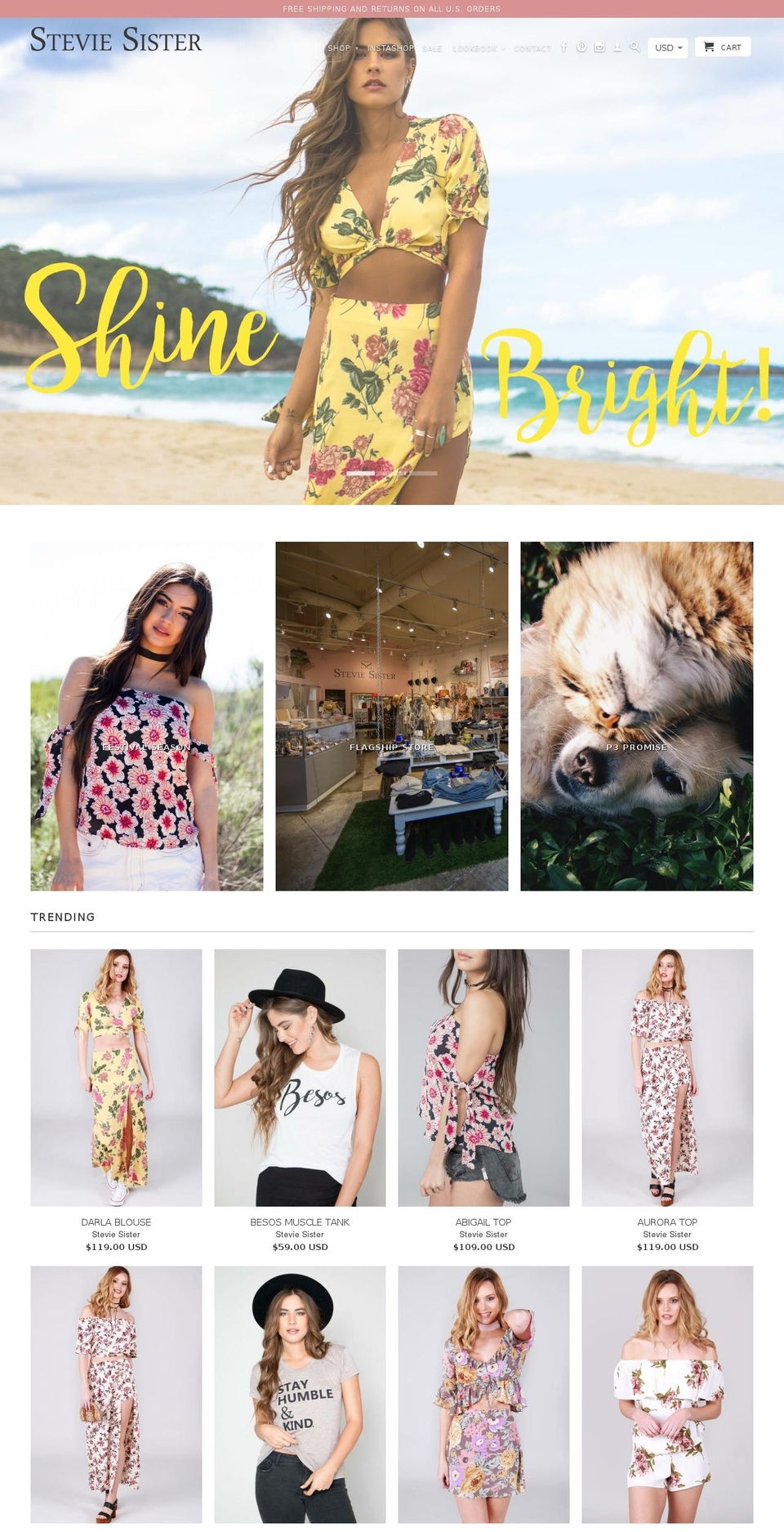 steviesister.com shopify website screenshot