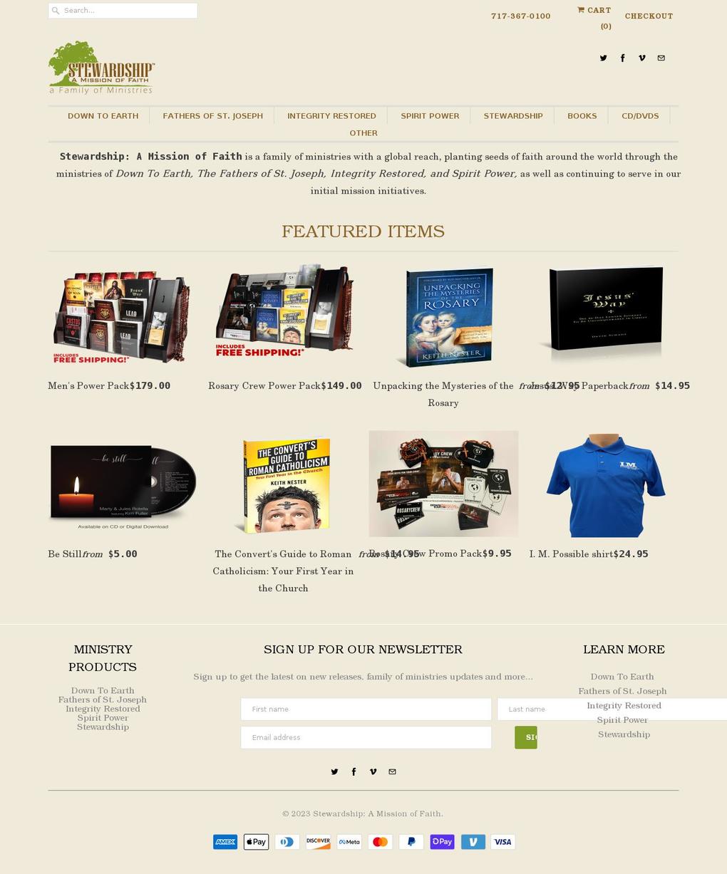 stewardshipmission.myshopify.com — Shopify storefront screenshot