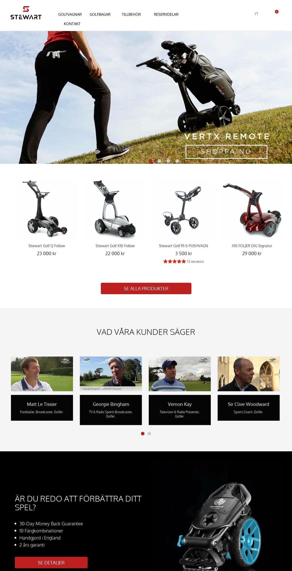 stewartgolf.se shopify website screenshot