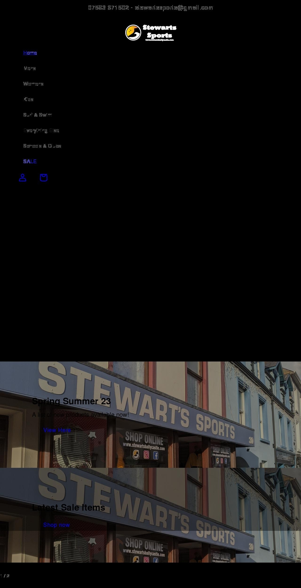 stewartsballycastle.com shopify website screenshot