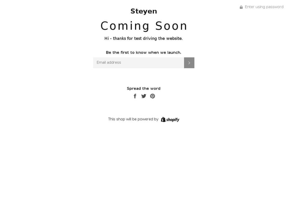 steyen.com shopify website screenshot