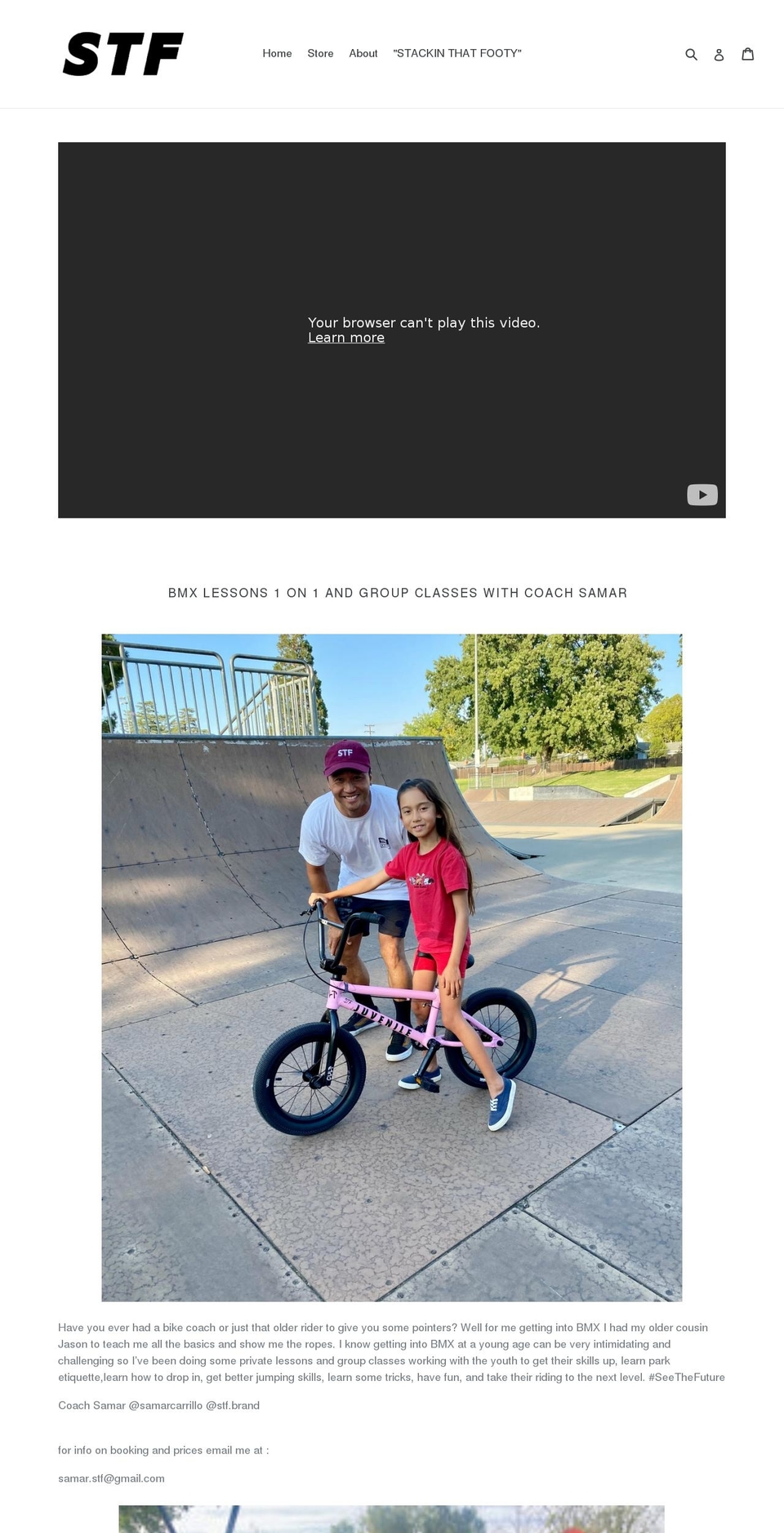 stfbrand.com shopify website screenshot