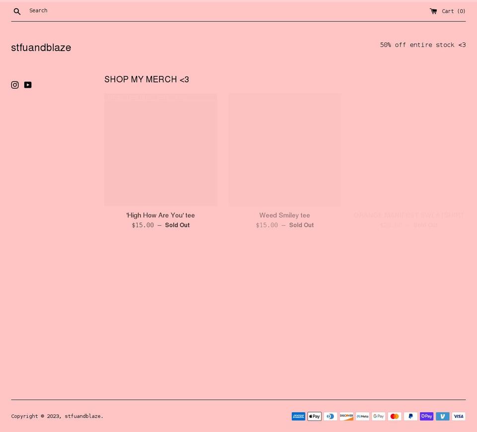 stfuandblaze.com shopify website screenshot