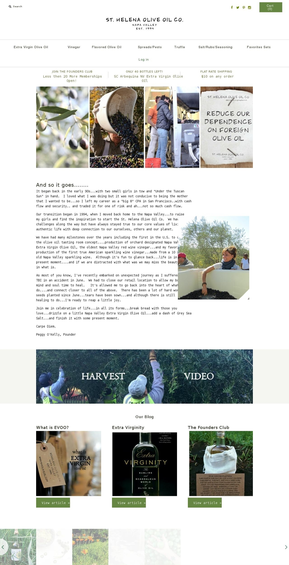sthelenaoliveoilco.com shopify website screenshot