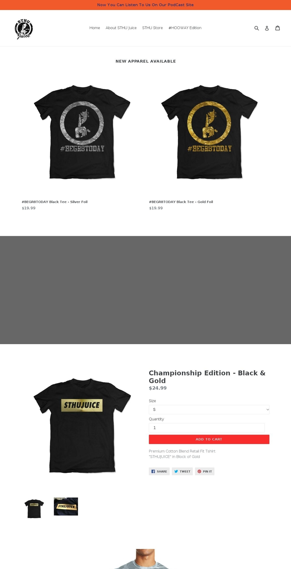sthujuice.com — Shopify storefront screenshot