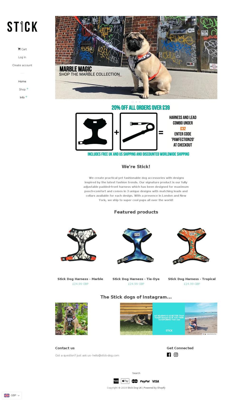 stick-dog.com shopify website screenshot