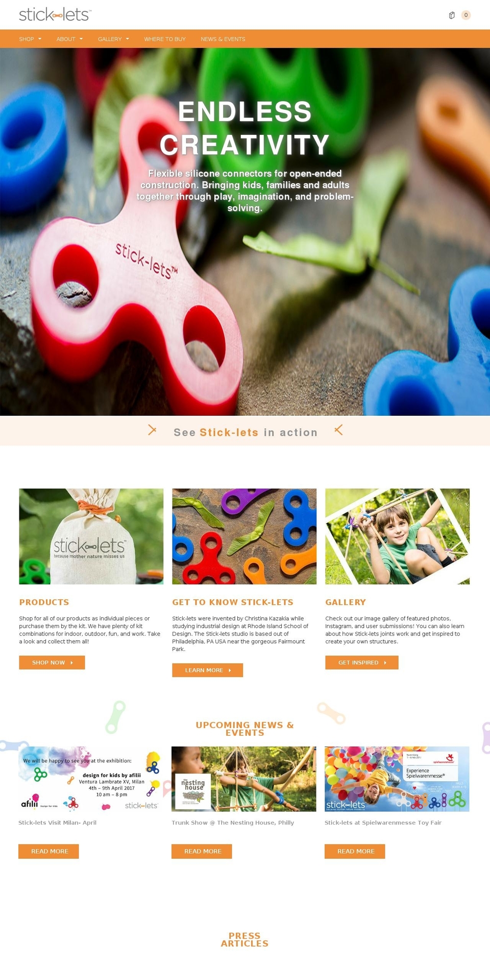 stick-lets.com shopify website screenshot