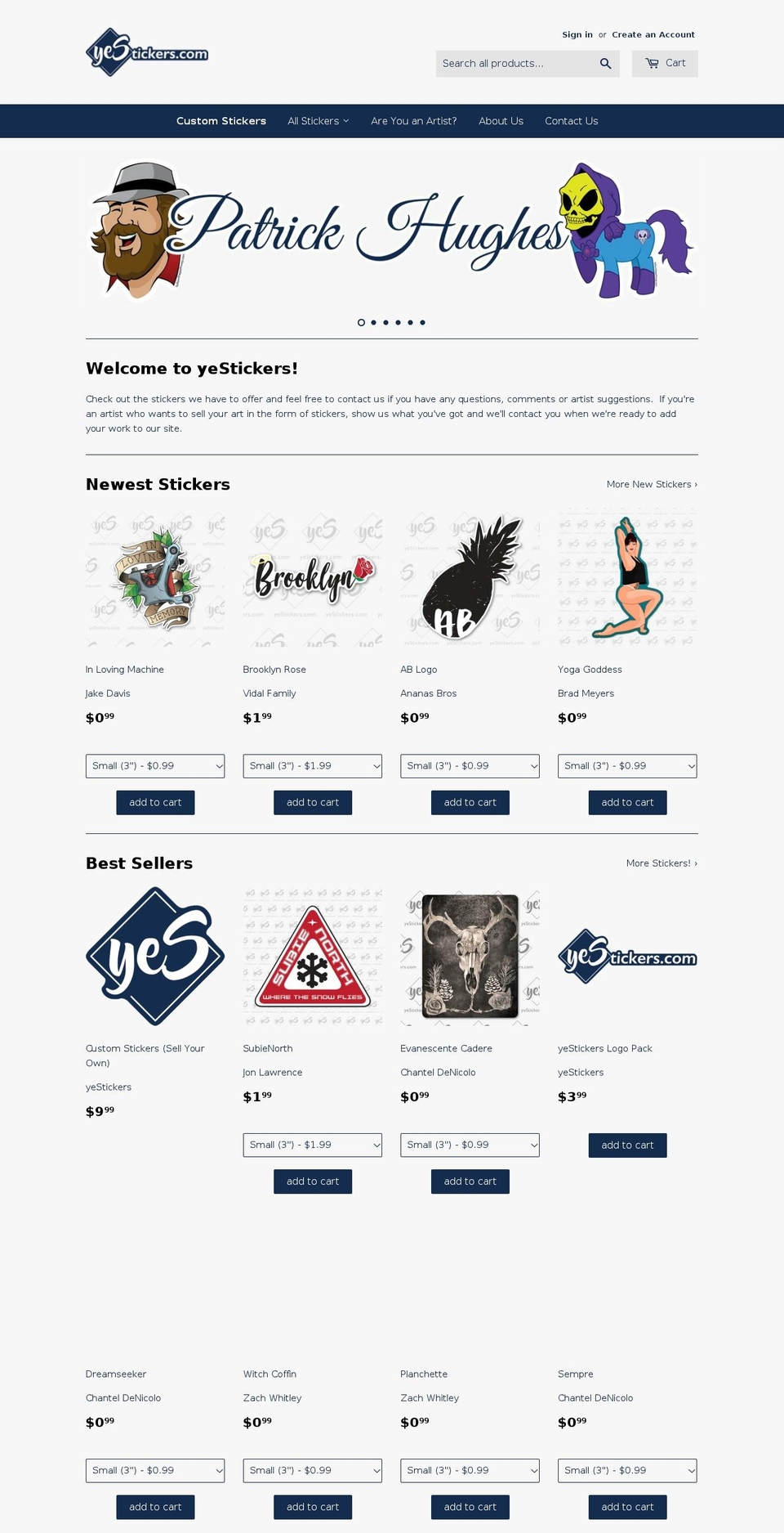 stick3rs.com shopify website screenshot