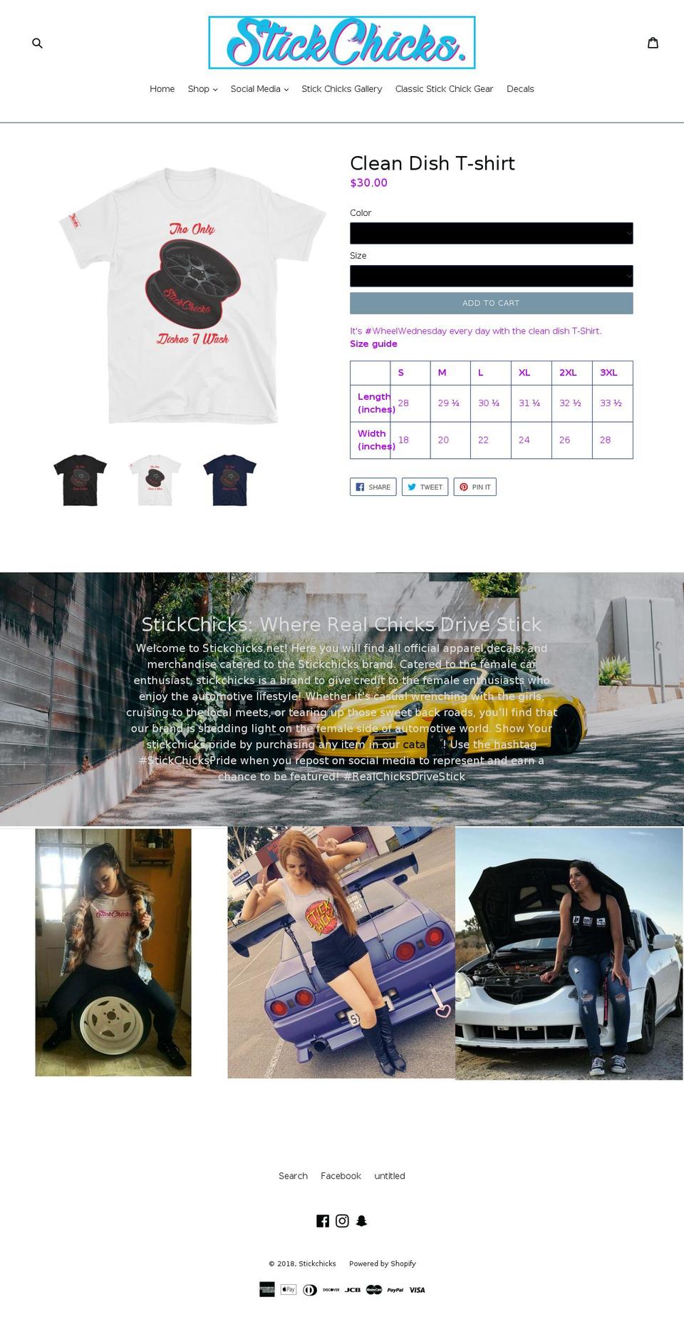 stickchicks.net shopify website screenshot