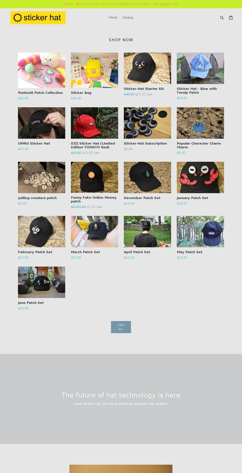sticker-hat.com shopify website screenshot
